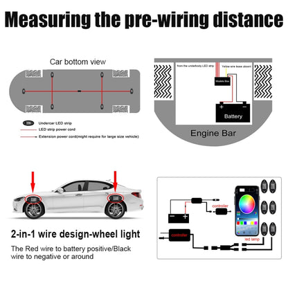 6 in 1 DC12V Car Mobile Phone Bluetooth APP Control  RGB Symphony Chassis Light with 16LEDs SMD-5050 Lamp Beads - In Car by buy2fix | Online Shopping UK | buy2fix