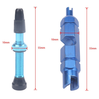 A5596 2 PCS 40mm Blue French Tubeless Valve Stem with Repair Kit for Road Bike - Outdoor & Sports by buy2fix | Online Shopping UK | buy2fix