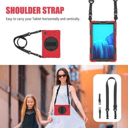 For Samsung Galaxy Tab A7 Lite T220 / T225 Silicone + PC Protective Case with Holder & Shoulder Strap(Red) - Samsung Accessories by buy2fix | Online Shopping UK | buy2fix