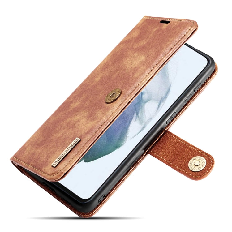 For Samsung Galaxy S21 FE DG.MING Crazy Horse Texture Flip Detachable Magnetic Leather Case with Holder & Card Slots & Wallet(Brown) - Galaxy Phone Cases by DG.MING | Online Shopping UK | buy2fix