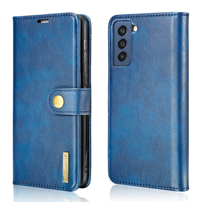 For Samsung Galaxy S21 FE DG.MING Crazy Horse Texture Flip Detachable Magnetic Leather Case with Holder & Card Slots & Wallet(Blue) - Galaxy Phone Cases by DG.MING | Online Shopping UK | buy2fix