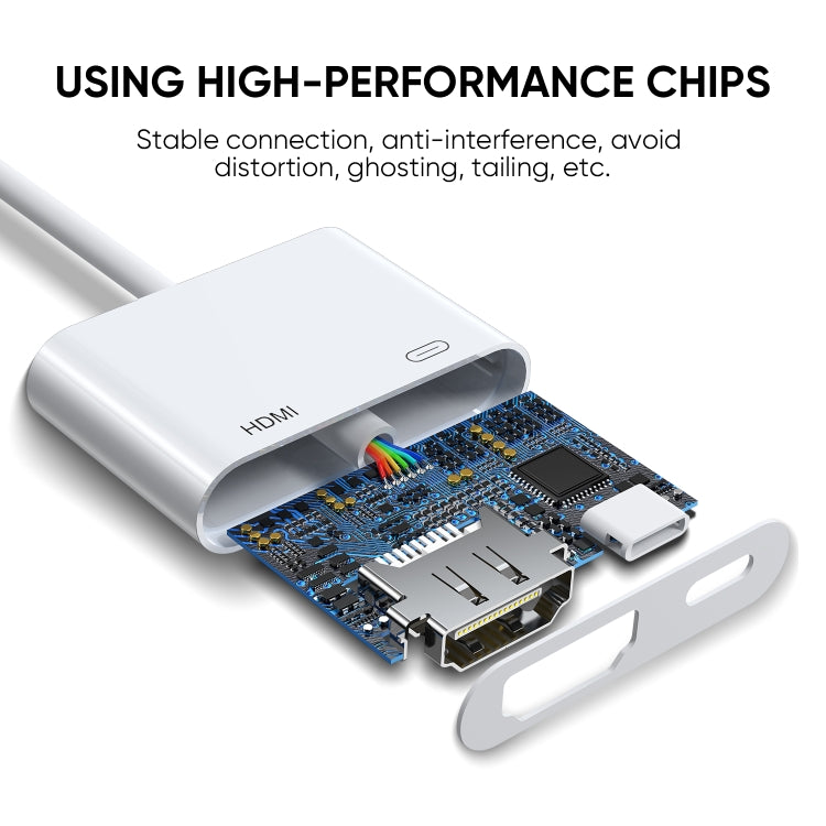 JOYROOM S-H141 1080P 8 Pin to HDMI Converter Adapter(White) - Converter & Adapter by JOYROOM | Online Shopping UK | buy2fix