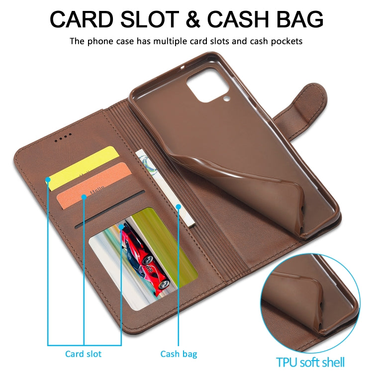 For Samsung Galaxy A22 4G LC.IMEEKE Calf Texture Horizontal Flip Leather Case with Holder & Card Slots & Wallet(Brown) - Galaxy Phone Cases by LC.IMEEKE | Online Shopping UK | buy2fix