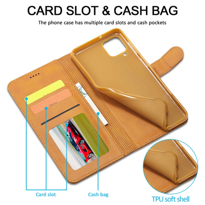 For Samsung Galaxy A22 4G LC.IMEEKE Calf Texture Horizontal Flip Leather Case with Holder & Card Slots & Wallet(Yellow) - Galaxy Phone Cases by LC.IMEEKE | Online Shopping UK | buy2fix