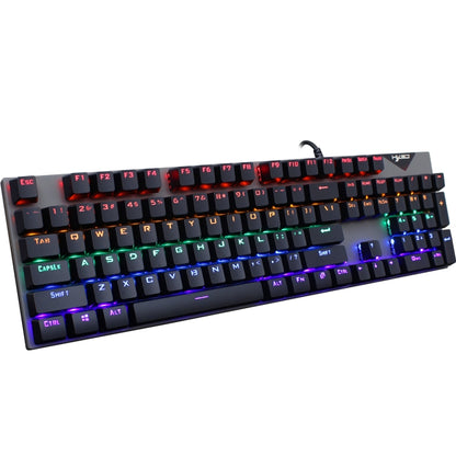 HXSJ L300 104 Keys USB Port LED Lighting Wired Mechanical Keyboard(Black) - Wired Keyboard by HXSJ | Online Shopping UK | buy2fix