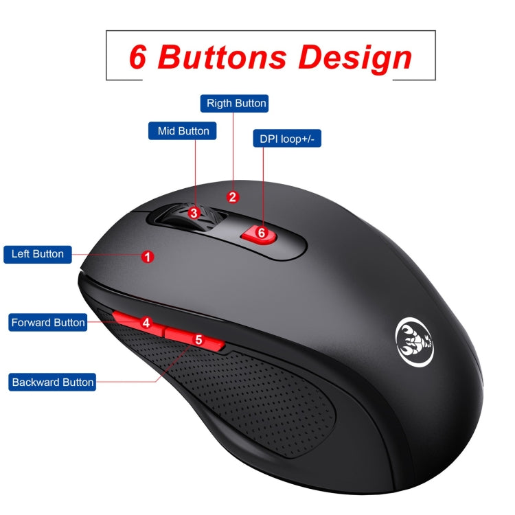 HXSJ T67 Bluetooth 3.0+5.0 Simple Style Mute Wireless Mouse(Black) -  by HXSJ | Online Shopping UK | buy2fix