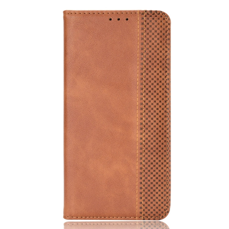 For OnePlus Nord CE 5G Magnetic Buckle Retro Crazy Horse Texture Horizontal Flip Leather Case with Holder & Card Slots & Photo Frame(Brown) - OnePlus Cases by buy2fix | Online Shopping UK | buy2fix