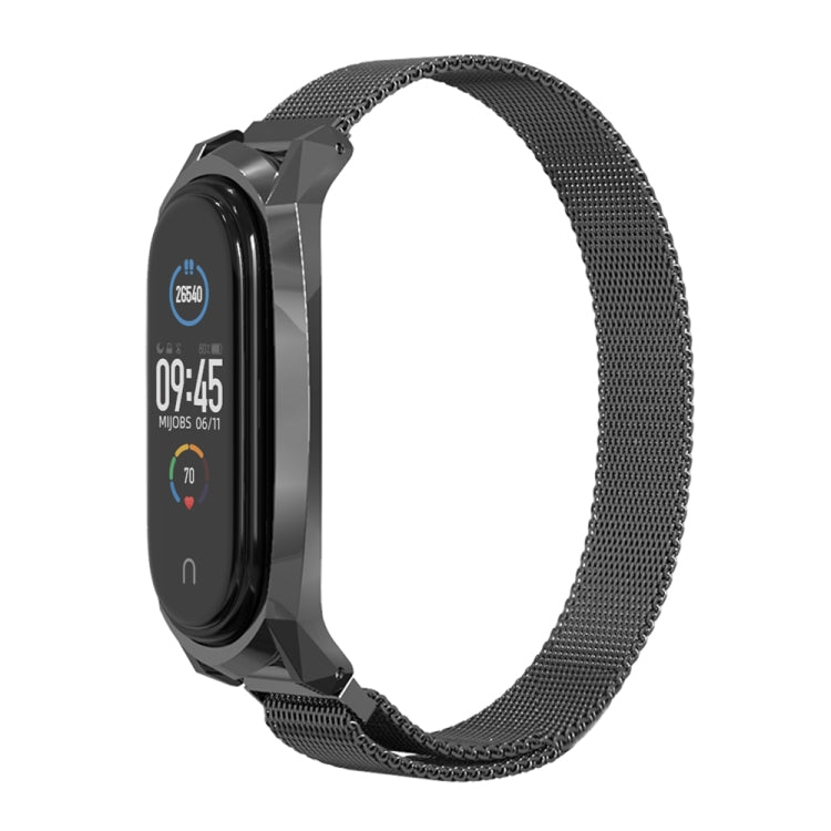 For Xiaomi Mi Band 6 / 5 / 4 / 3 Mijobs Milan Magnetic GT Stainless Steel Watch Band(Black) - Watch Bands by MIJOBS | Online Shopping UK | buy2fix