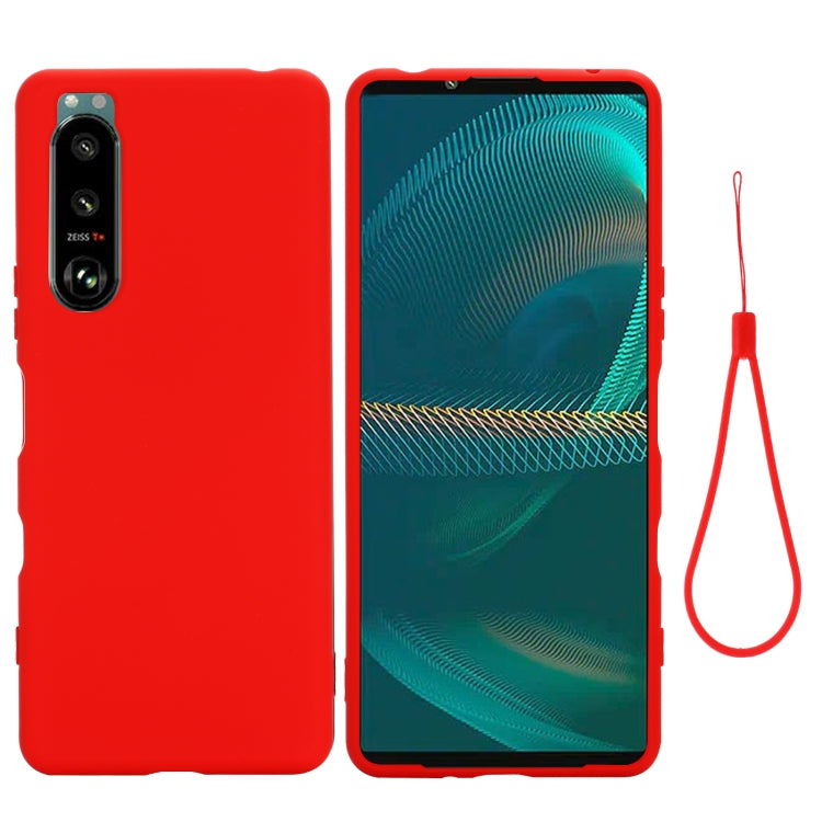 For Sony Xperia 5 III Solid Color Liquid Silicone Dropproof Full Coverage Protective Case(Red) - Sony Cases by buy2fix | Online Shopping UK | buy2fix