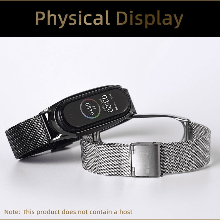 For Xiaomi Mi Band 6 / 5 / 4 / 3 Mijobs Milan Buckle Plus Stainless Steel Watch Band(Silver) - Watch Bands by MIJOBS | Online Shopping UK | buy2fix