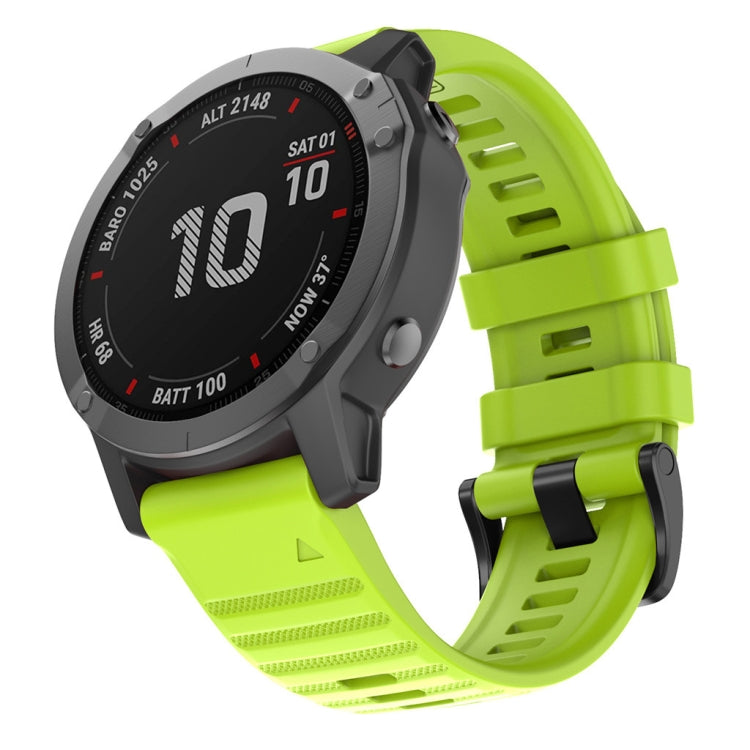 For Garmin Fenix 7X / 6X 26mm Smart Watch Quick Release Silicon Watch Band(Lime Color) - Smart Wear by buy2fix | Online Shopping UK | buy2fix