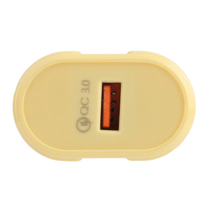 13-3 QC3.0 Single USB Interface Macarons Travel Charger, US Plug(Yellow) - Mobile Accessories by buy2fix | Online Shopping UK | buy2fix
