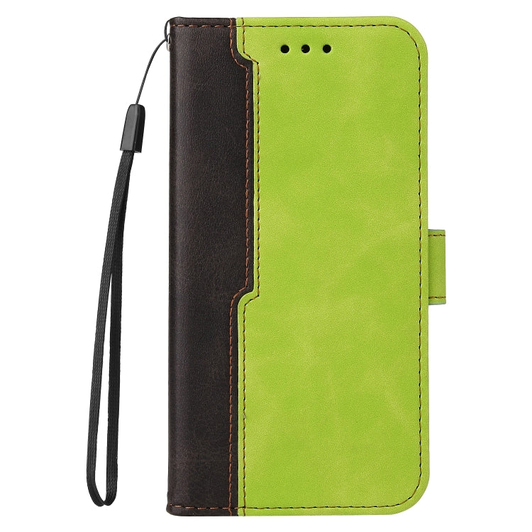 For iPhone 13 mini Business Stitching-Color Horizontal Flip PU Leather Case with Holder & Card Slots & Photo Frame (Green) - iPhone 13 mini Cases by buy2fix | Online Shopping UK | buy2fix