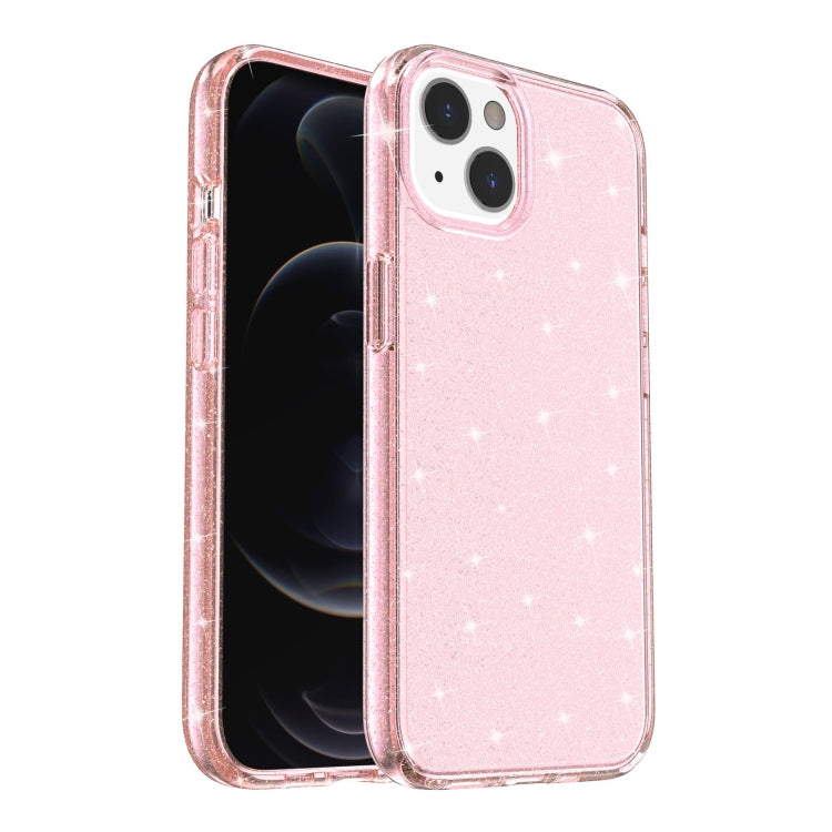 For iPhone 13 Shockproof Terminator Style Glitter Powder Protective Case(Pink) - iPhone 13 Cases by buy2fix | Online Shopping UK | buy2fix