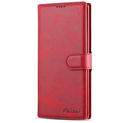 For Galaxy Note 10 Plus AZNS Calf Texture Magnetic Horizontal Flip PU Leather Case with Holder & Card Slots & Photo Frame(Red) - Galaxy Phone Cases by AZNS | Online Shopping UK | buy2fix