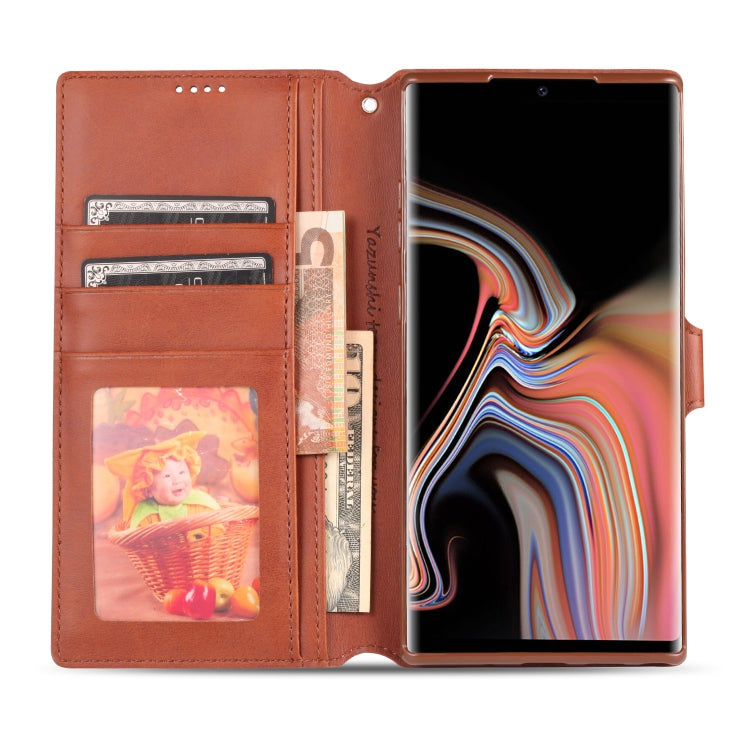 For Galaxy Note 10 Plus AZNS Calf Texture Magnetic Horizontal Flip PU Leather Case with Holder & Card Slots & Photo Frame(Red) - Galaxy Phone Cases by AZNS | Online Shopping UK | buy2fix