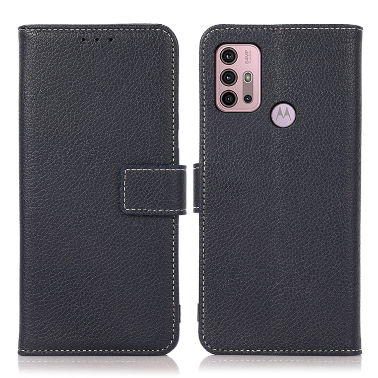 For Motorola Moto G30 / G20 / G10 4G Litchi Texture PU + TPU Horizontal Flip Leather Case with Holder & Card Slots & Wallet(Blue) - Motorola Cases by buy2fix | Online Shopping UK | buy2fix