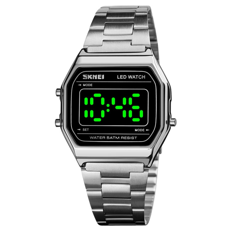 SKMEI 1646 LED Digital Display Luminous Electronic Watch(Silver) - LED Digital Watches by SKMEI | Online Shopping UK | buy2fix