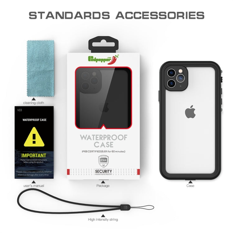 For iPhone 11 Pro Max RedPepper Shockproof Waterproof PC + TPU Protective Case(Black) - iPhone 11 Pro Max Cases by RedPepper | Online Shopping UK | buy2fix