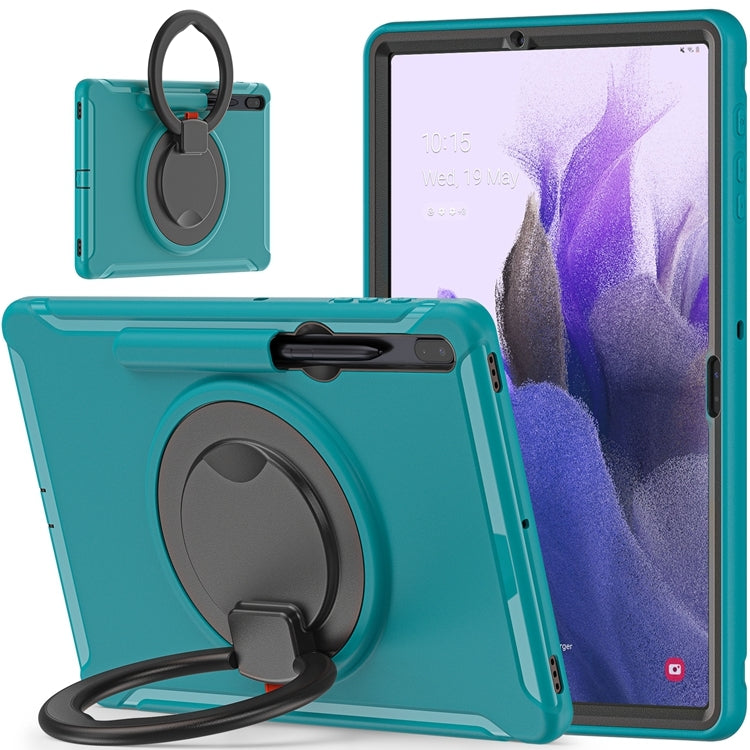 For Samsung Galaxy Tab S8+ / Tab S8 Plus /  Tab S7 FE / Tab S7+/S7 FE 12.4 inch T970 Shockproof TPU + PC Protective Case with 360 Degree Rotation Foldable Handle Grip Holder & Pen Slot(Blue) - Galaxy Tab S8+ Cases by buy2fix | Online Shopping UK | buy2fix