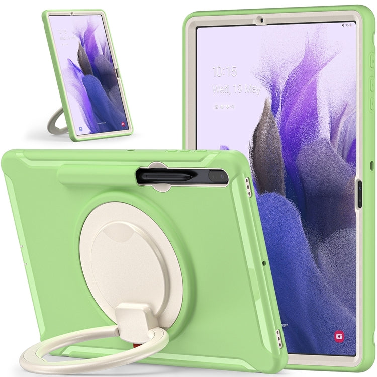 For Samsung Galaxy Tab S8+ / Tab S8 Plus /  Tab S7 FE / Tab S7+/S7 FE 12.4 inch T970 Shockproof TPU + PC Protective Case with 360 Degree Rotation Foldable Handle Grip Holder & Pen Slot(Matcha Green) - Galaxy Tab S8+ Cases by buy2fix | Online Shopping UK | buy2fix