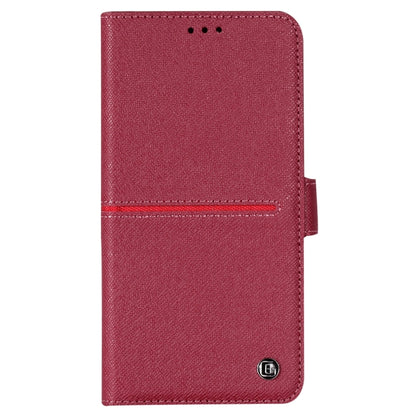 For iPhone XS / X GEBEI Top-grain Leather Horizontal Flip Protective Case with Holder & Card Slots & Wallet & Photo Frame(Red Wine) - More iPhone Cases by GEBEI | Online Shopping UK | buy2fix
