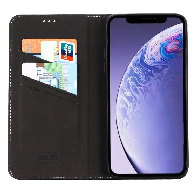 For iPhone 11 Pro GEBEI Top-grain Leather Horizontal Flip Protective Case with Holder & Card Slots(Black) - iPhone 11 Pro Cases by GEBEI | Online Shopping UK | buy2fix