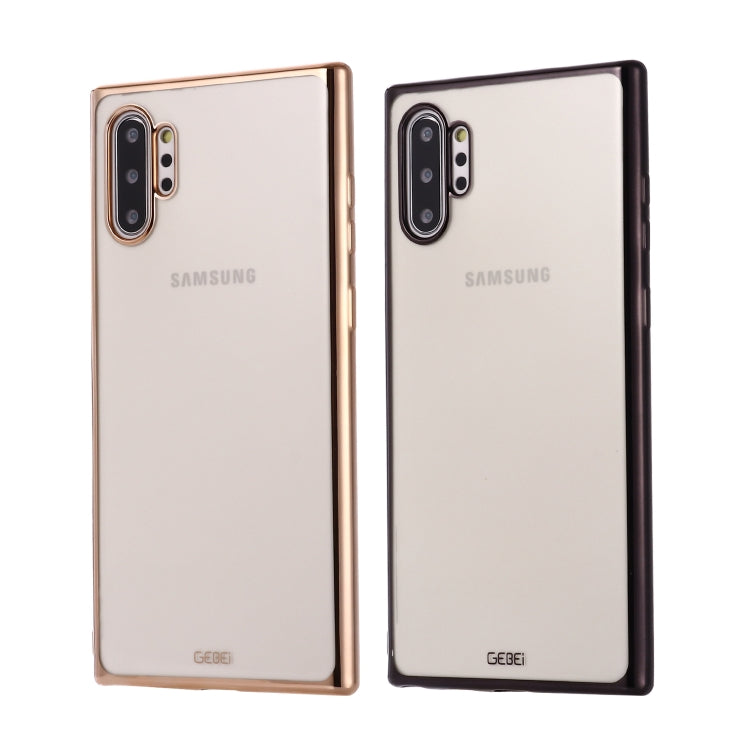 For Galaxy Note 10+ GEBEI Plating TPU Shockproof Protective Case(Black) - Galaxy Phone Cases by GEBEI | Online Shopping UK | buy2fix