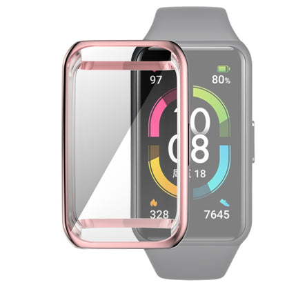 For Huawei Band 6 / 6 Pro / Honor Band 6 Full Coverage TPU Electroplating Protective Case Cover(Pink) - Smart Wear by buy2fix | Online Shopping UK | buy2fix