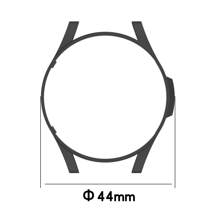 For Samsung Galaxy Watch4 44mm Half Coverage Hollowed PC Protective Case(Black) - Smart Wear by buy2fix | Online Shopping UK | buy2fix