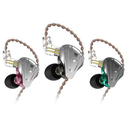 KZ ZSX 12-unit Ring Iron Metal Gaming In-ear Wired Earphone, Mic Version(Black) - In Ear Wired Earphone by KZ | Online Shopping UK | buy2fix