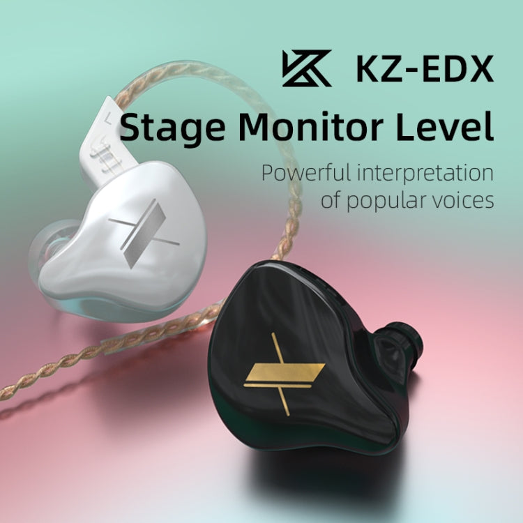 KZ EDX Dynamic Monitor HiFi In-Ear Wired Earphone No Mic(White) - In Ear Wired Earphone by KZ | Online Shopping UK | buy2fix