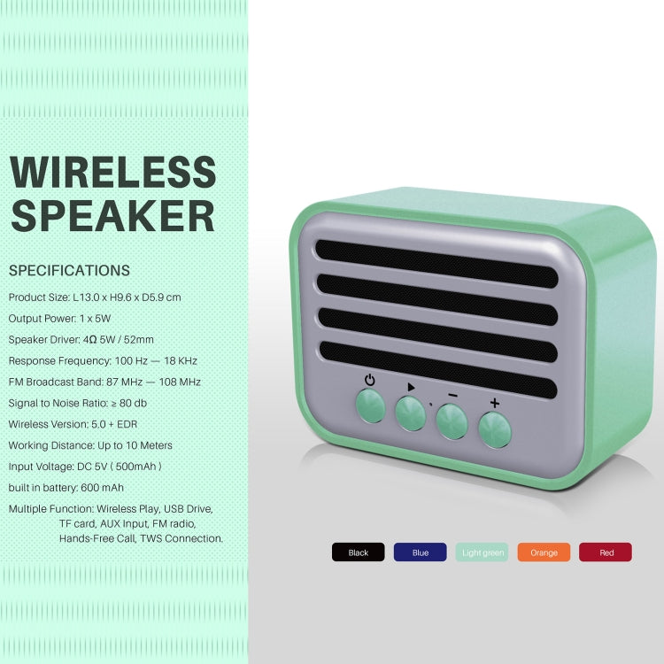 New Rixing NR-102 Mini TWS Bluetooth Speaker(Orange) - Mini Speaker by New Rixing | Online Shopping UK | buy2fix