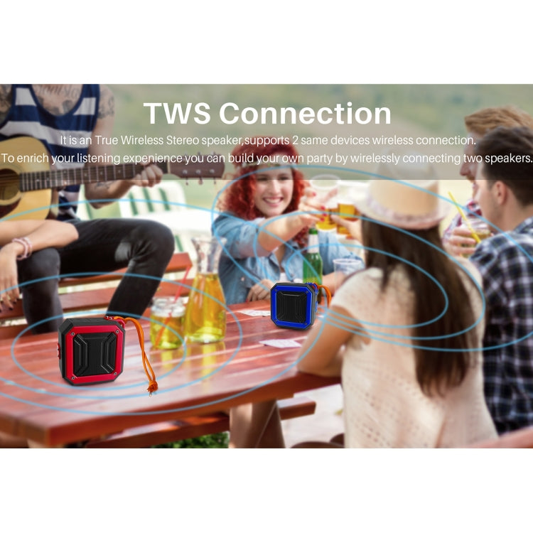 New Rixing NR-103 Mini TWS Bluetooth Speaker with Lanyard(Black) - Mini Speaker by New Rixing | Online Shopping UK | buy2fix