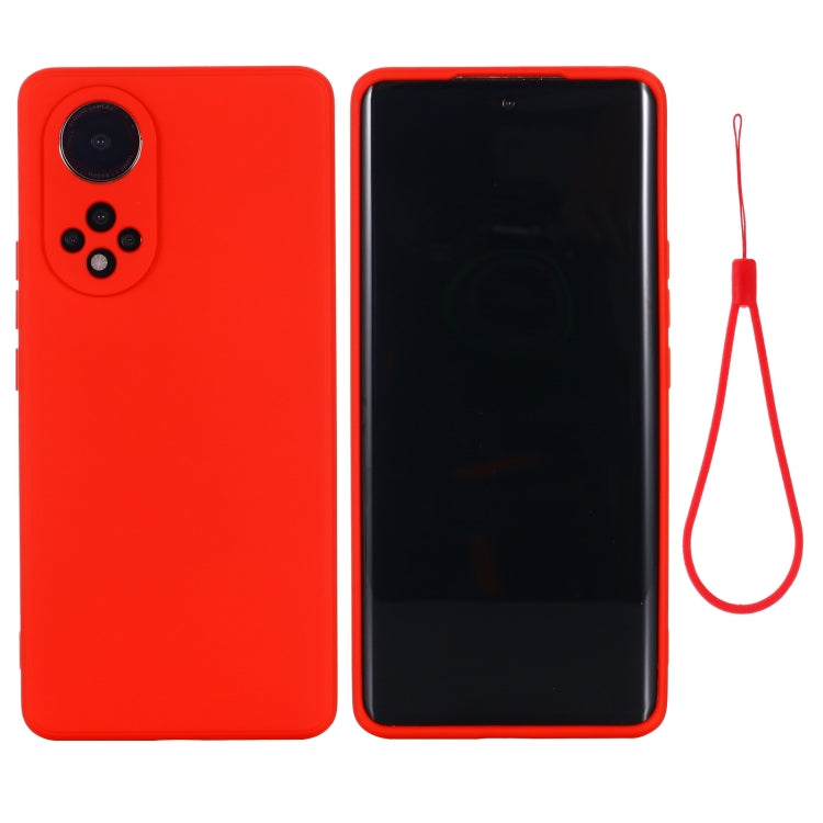 For Huawei Nova 9 Solid Color Liquid Silicone Dropproof Full Coverage Protective Case(Red) - Mobile Accessories by buy2fix | Online Shopping UK | buy2fix