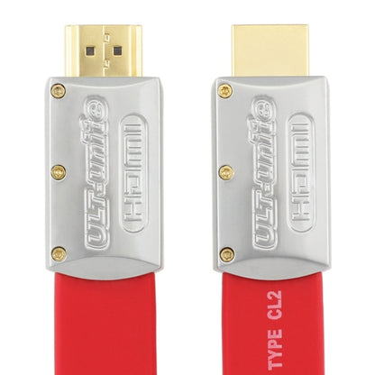 ULT-unite 4K Ultra HD Gold-plated HDMI to HDMI Flat Cable, Cable Length:1m(Red) - Cable by ult-unite | Online Shopping UK | buy2fix