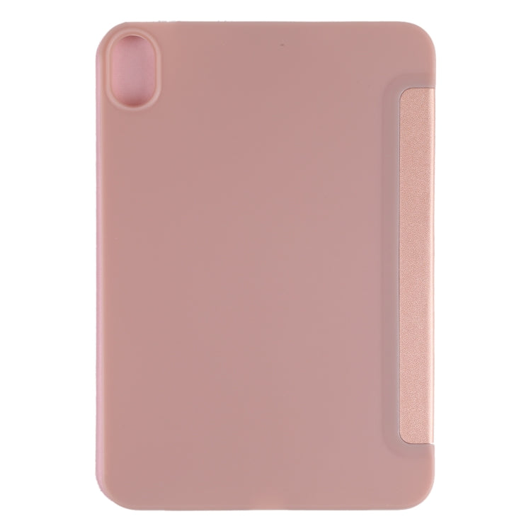 For iPad mini 6 GEBEI Shockproof Horizontal Flip Tablet Case with Three-folding Holder(Rose Gold) - iPad mini 6 Cases by GEBEI | Online Shopping UK | buy2fix