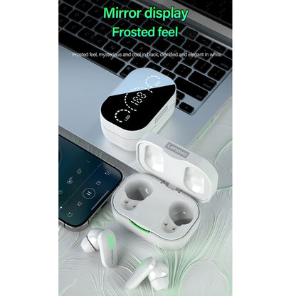 Lenovo XT82 Bluetooth 5.1 Mirror Display Gaming Wireless Bluetooth Earphone(White) - Bluetooth Earphone by Lenovo | Online Shopping UK | buy2fix