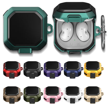 For Samsung Galaxy Buds Live / Buds 2 / Buds Pro / Buds 2 Pro Thunder Battlegear Anti-fall Earphones Protective Case with Switch(Black Green) - Samsung Earphone Case by buy2fix | Online Shopping UK | buy2fix