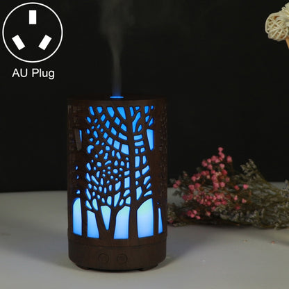 200ml Hollow-out Forest Pattern Wooden Essential Oil Aromatherapy Machine Ultrasonic Humidifier Automatic Alcohol Sprayer, Plug Specification:AU Plug(Dark Brown-3) - Home & Garden by buy2fix | Online Shopping UK | buy2fix