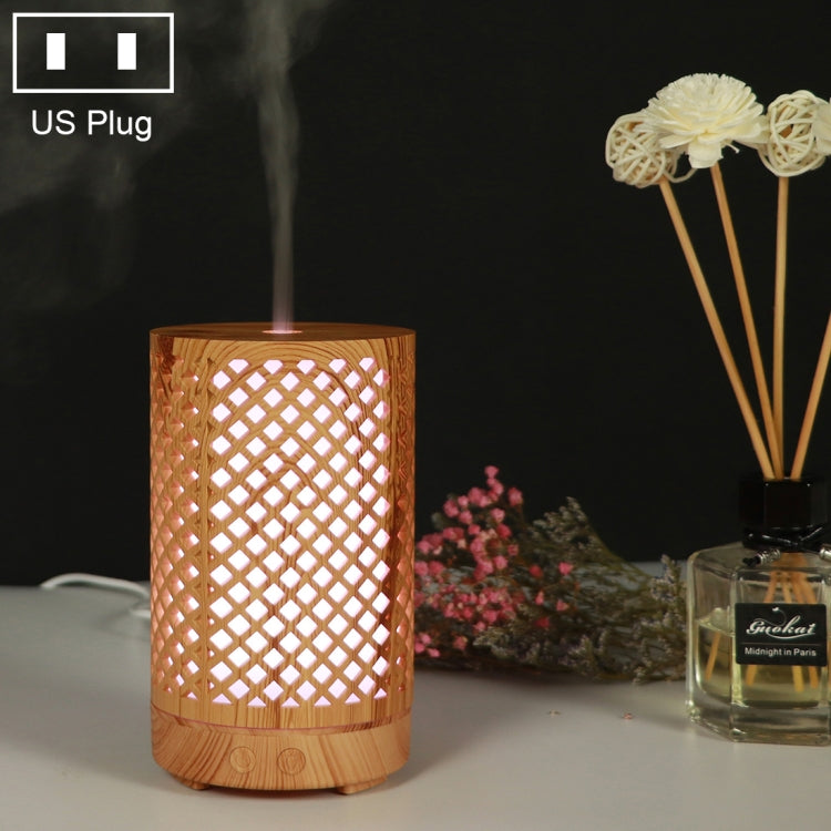 200ml Hollow-out Forest Pattern Wooden Essential Oil Aromatherapy Machine Ultrasonic Humidifier Automatic Alcohol Sprayer, Plug Specification:US Plug(Light Brown-1) - Home & Garden by buy2fix | Online Shopping UK | buy2fix