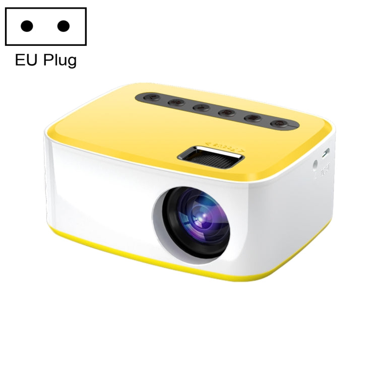 T20 320x240 400 Lumens Portable Home Theater LED HD Digital Projector, Same Screen Version, EU Plug(White Yellow) - LED Projector by buy2fix | Online Shopping UK | buy2fix