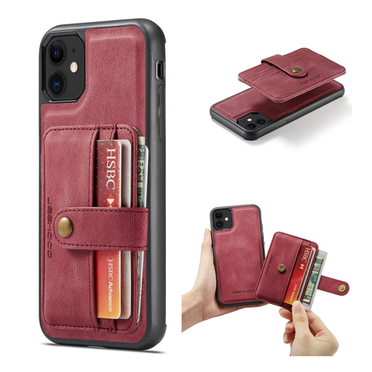 For iPhone 11 Pro Max JEEHOOD RFID Blocking Anti-Theft Wallet Phone Case (Red) - iPhone 11 Pro Max Cases by JEEHOOD | Online Shopping UK | buy2fix