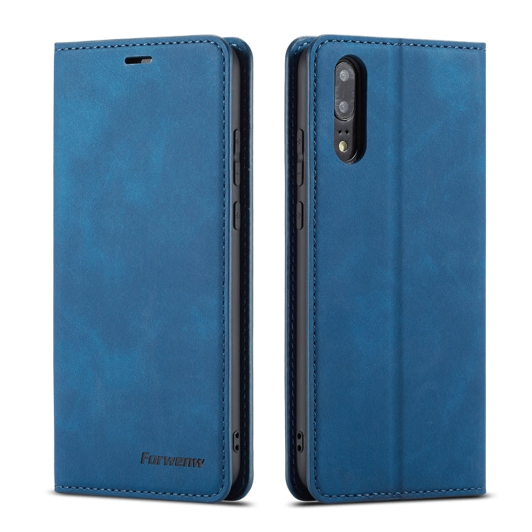 For Huawei P20 Pro Forwenw Dream Series Oil Edge Strong Magnetism Horizontal Flip Leather Case with Holder & Card Slots & Wallet & Photo Frame(Blue) - Huawei Cases by Forwenw | Online Shopping UK | buy2fix