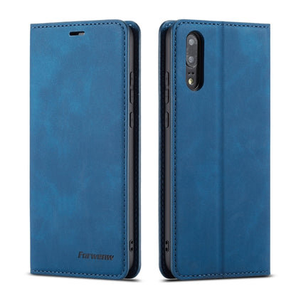 For Huawei P20 Pro Forwenw Dream Series Oil Edge Strong Magnetism Horizontal Flip Leather Case with Holder & Card Slots & Wallet & Photo Frame(Blue) - Huawei Cases by Forwenw | Online Shopping UK | buy2fix