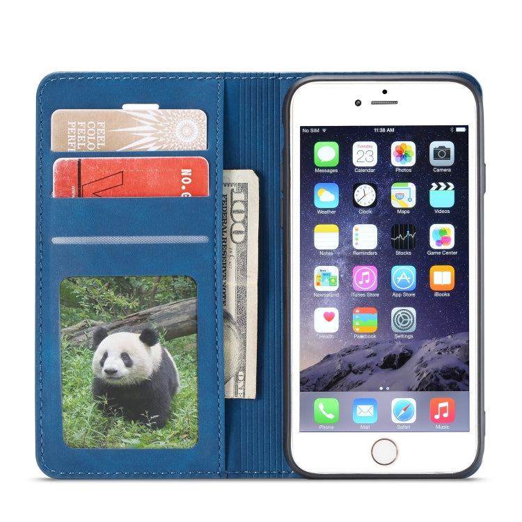 For iPhone 6s / 6 Forwenw Dream Series Oil Edge Strong Magnetism Horizontal Flip Leather Case with Holder & Card Slots & Wallet & Photo Frame(Blue) - More iPhone Cases by Forwenw | Online Shopping UK | buy2fix