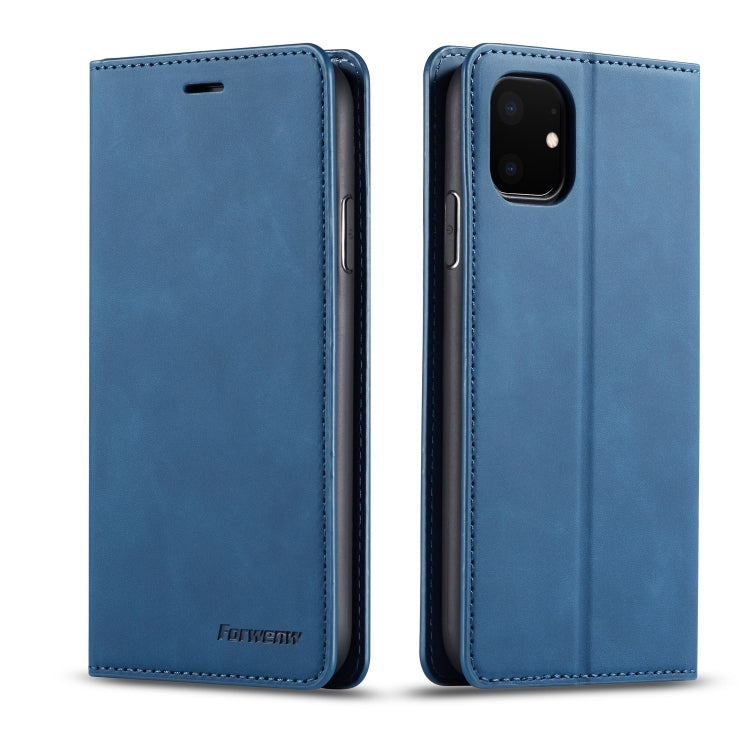 For iPhone 11 Forwenw Dream Series Oil Edge Strong Magnetism Horizontal Flip Leather Case with Holder & Card Slots & Wallet & Photo Frame(Blue) - iPhone 11 Cases by Forwenw | Online Shopping UK | buy2fix