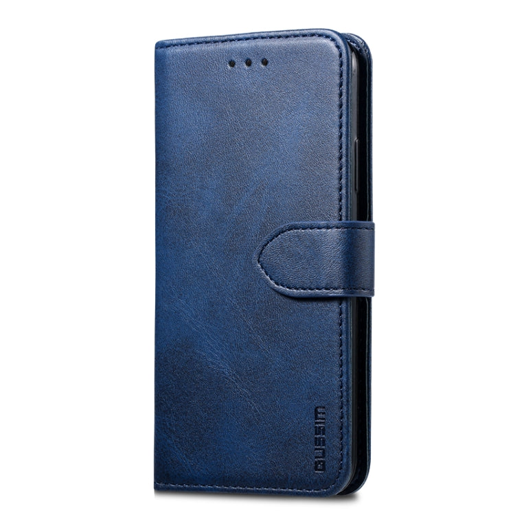 For iPhone 8  / 7 GUSSIM Magnetic Horizontal Flip Leather Case with Holder & Card Slots & & Wallet(Blue) - More iPhone Cases by GUSSIM | Online Shopping UK | buy2fix