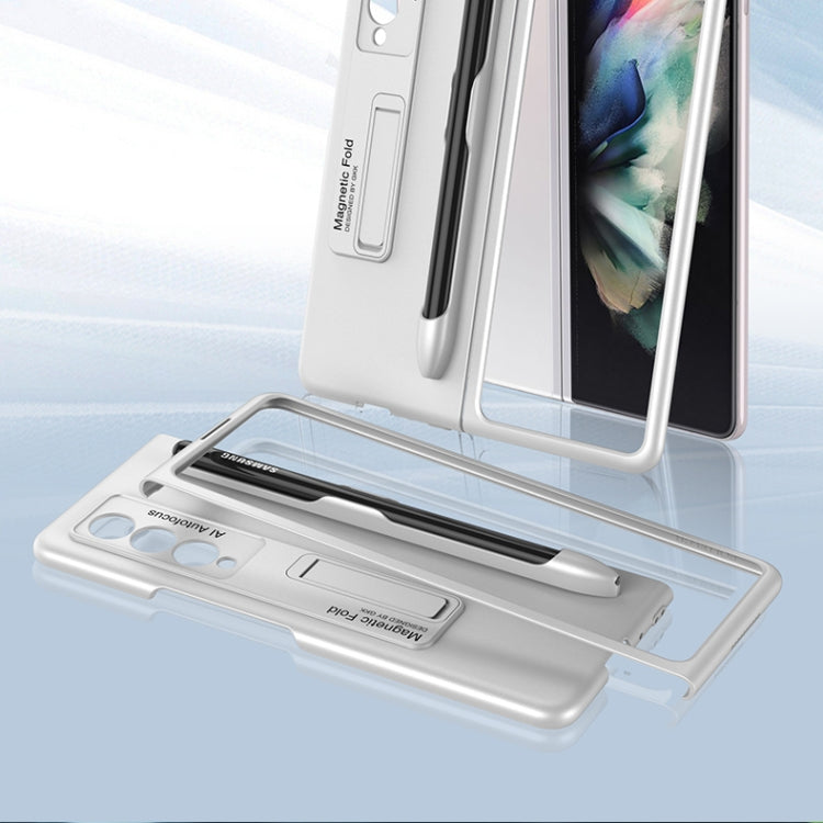 For Samsung Galaxy Z Fold3 5G GKK Ultra-thin PC Phone Flip Case with Holder & Pen Slot(Grey) - Samsung Accessories by GKK | Online Shopping UK | buy2fix