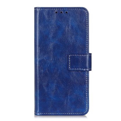 For Motorola Edge X30 Retro Crazy Horse Texture Horizontal Flip Leather Phone Case(Blue) - Motorola Cases by buy2fix | Online Shopping UK | buy2fix